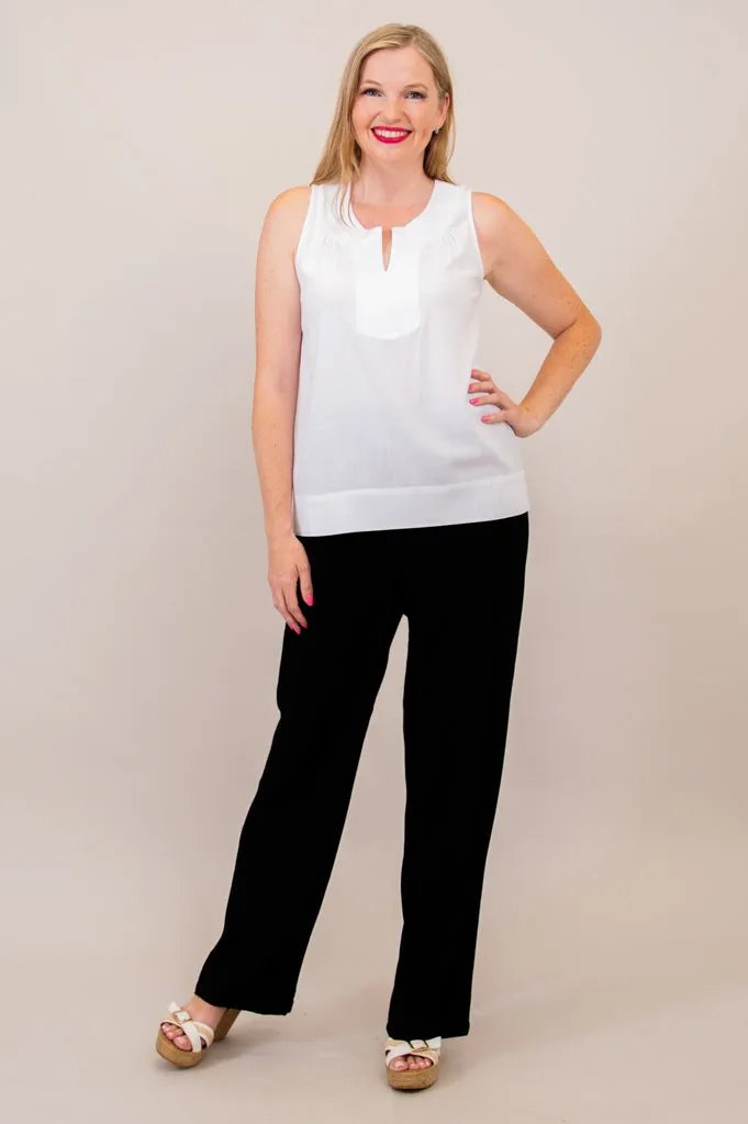 Scarlette Tank, White, Linen Bamboo