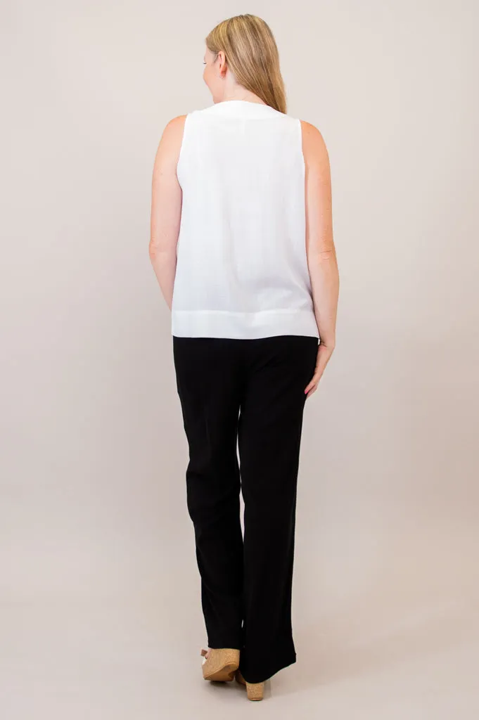 Scarlette Tank, White, Linen Bamboo