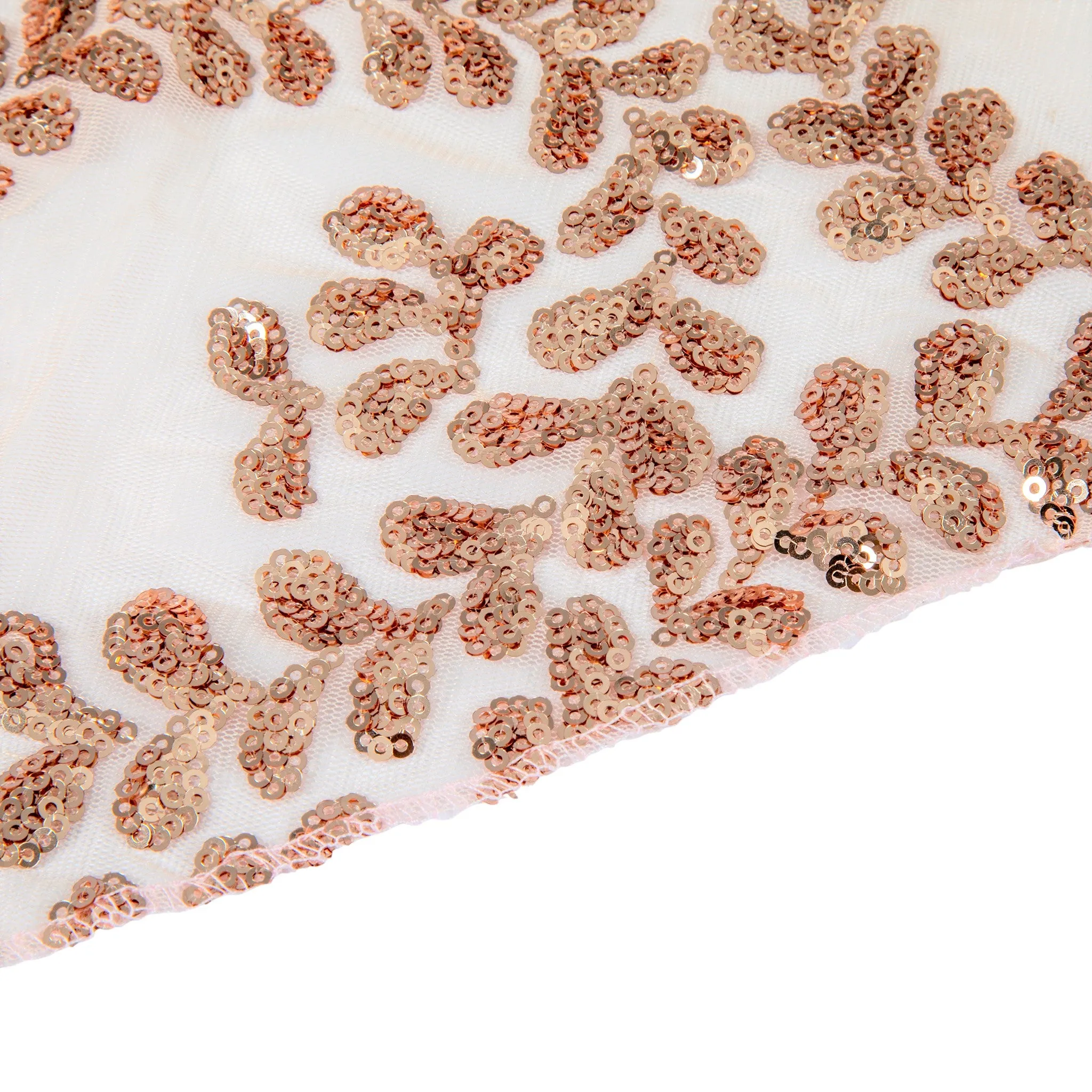 Sequin Vine Tablecloth Overlay 90"x132" Rectangle  - Blush/Rose Gold
