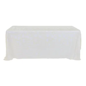 Sequin Vine Tablecloth Overlay 90"x156" Rectangle  - Light Ivory/Off White