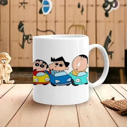 Shinchan Printed Cartoon Coffee Mug For Girls Boys Kids