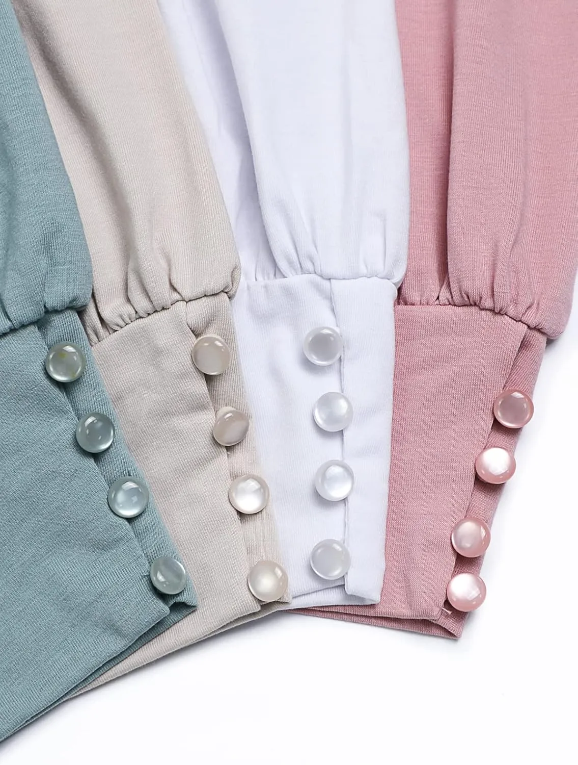 SimpleFun Women's Puff Sleeve Tops Summer Crewneck Loose Casual Blouse Shirts