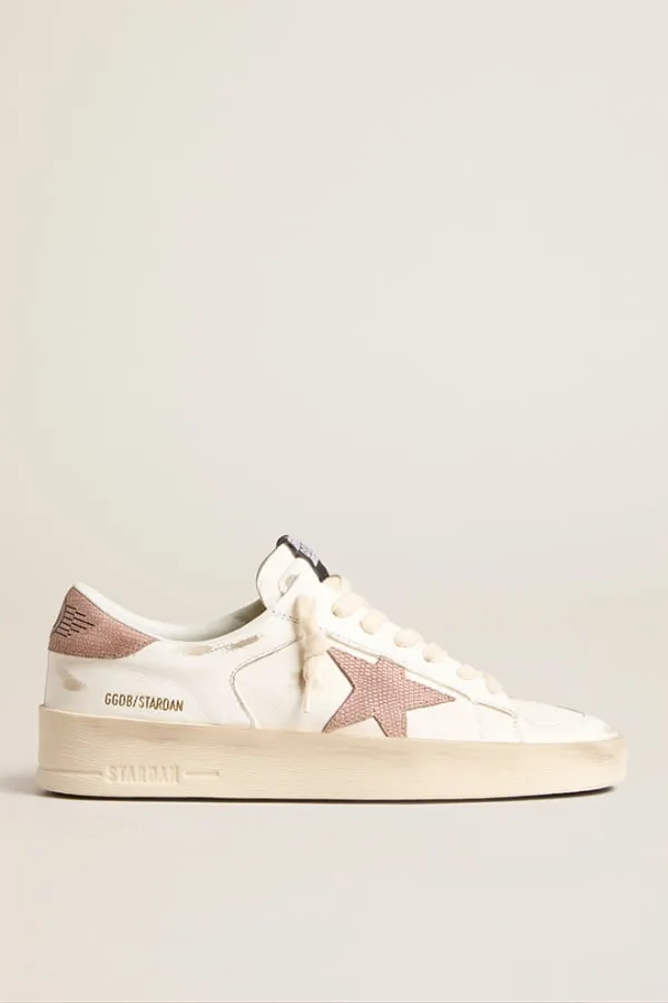 Star Dan Sneaker White Nappa Leather With Pink Trims