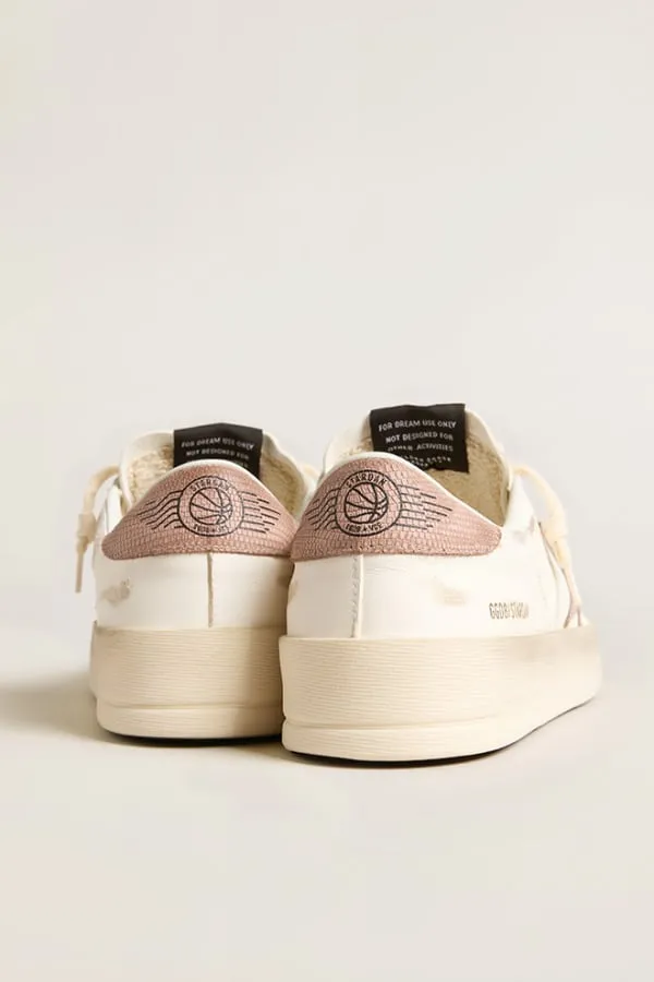 Star Dan Sneaker White Nappa Leather With Pink Trims