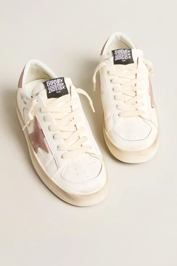Star Dan Sneaker White Nappa Leather With Pink Trims