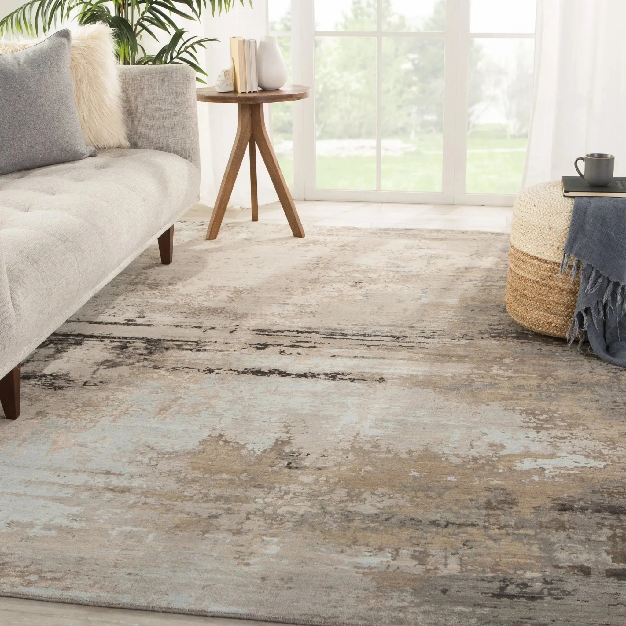 Tattvam by Kavi TVM03 Gray/Tan Rug