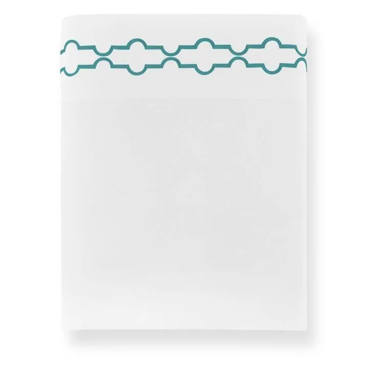 Tempo Aqua Embroidered Sheets by Peacock Alley
