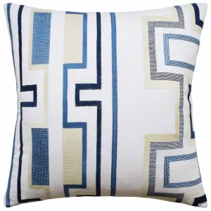 Tritone Embroidery in  Navy Pillow
