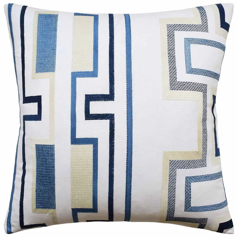 Tritone Embroidery in  Navy Pillow