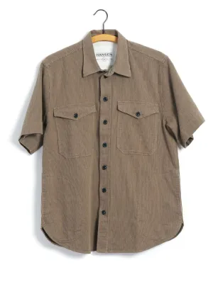 VILLY | Short Sleeve Shirt | Khaki Sashiko