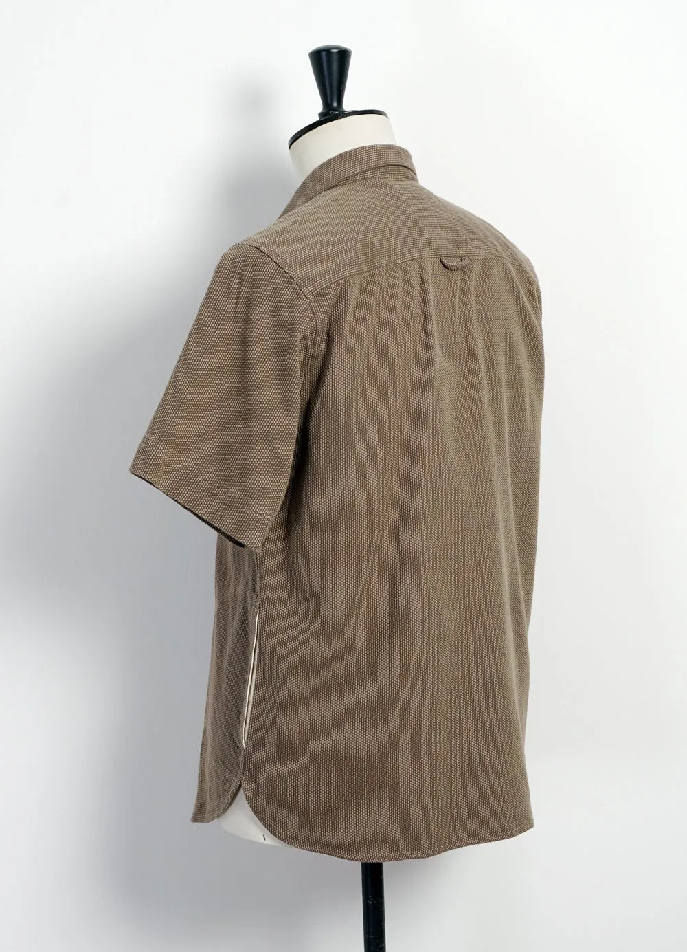 VILLY | Short Sleeve Shirt | Khaki Sashiko