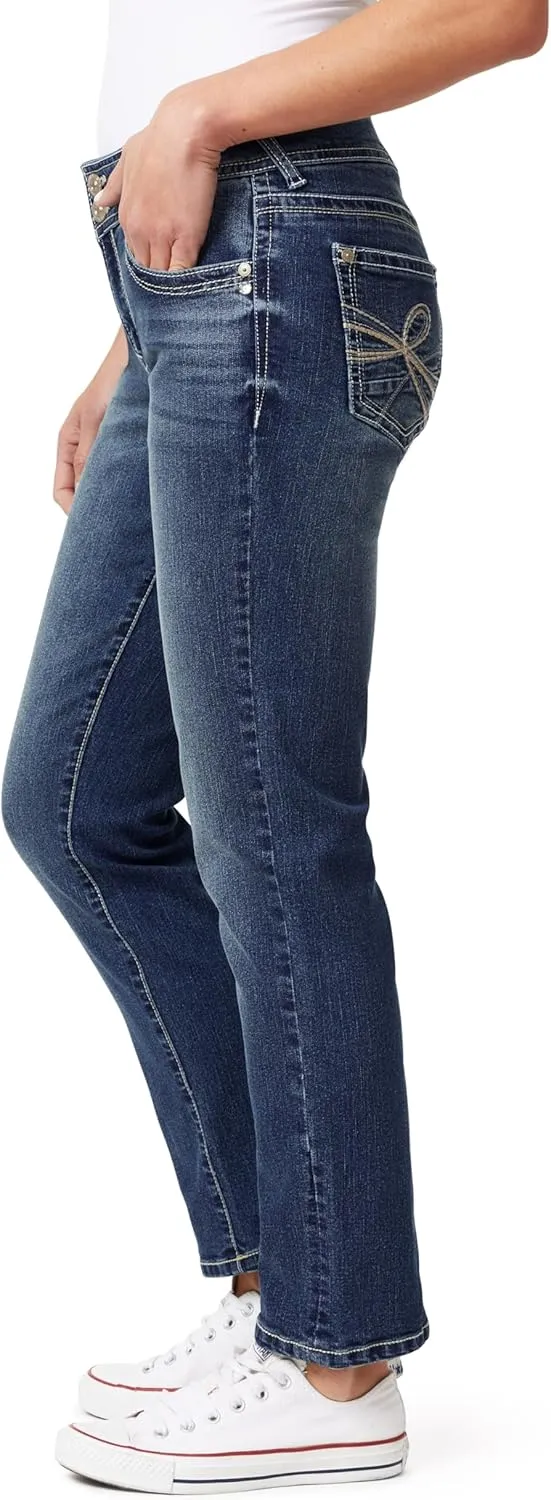 WallFlower Women's Luscious Curvy Straight 29" Mid-Rise Insta Stretch Juniors Jeans