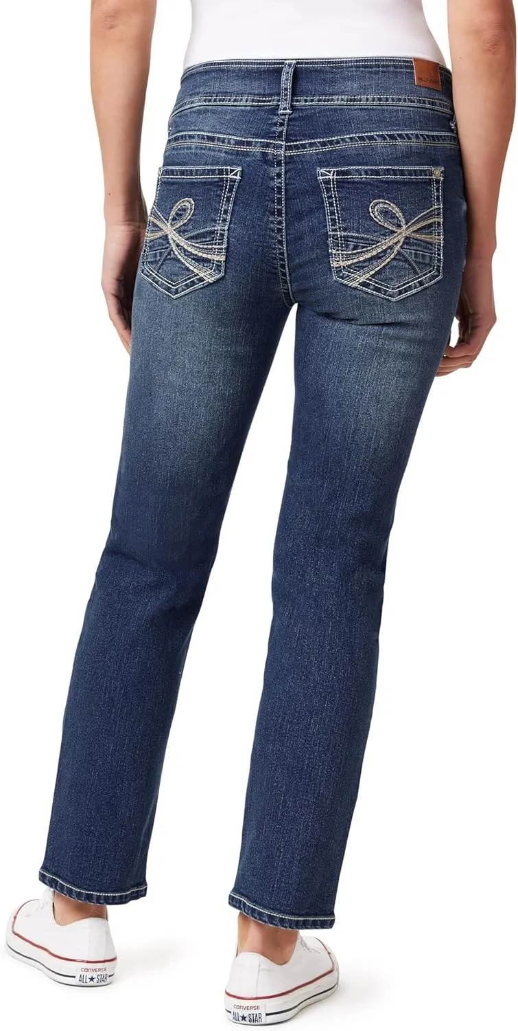 WallFlower Women's Luscious Curvy Straight 29" Mid-Rise Insta Stretch Juniors Jeans