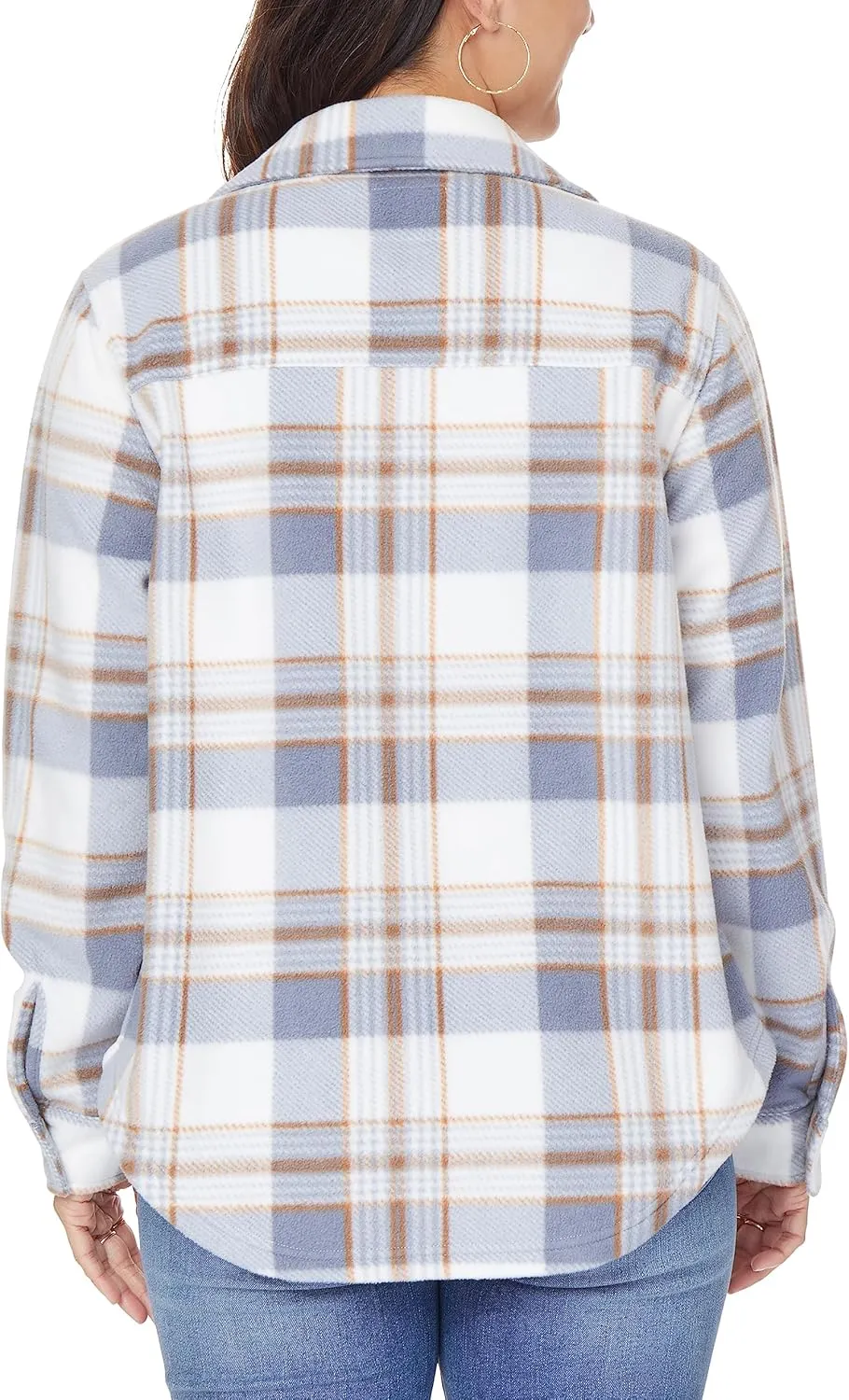 WallFlower Women's Taylor Polar Cozy Fleece Boyfriend Trendy Spring, Summer, and Fall Light Shacket Jackets