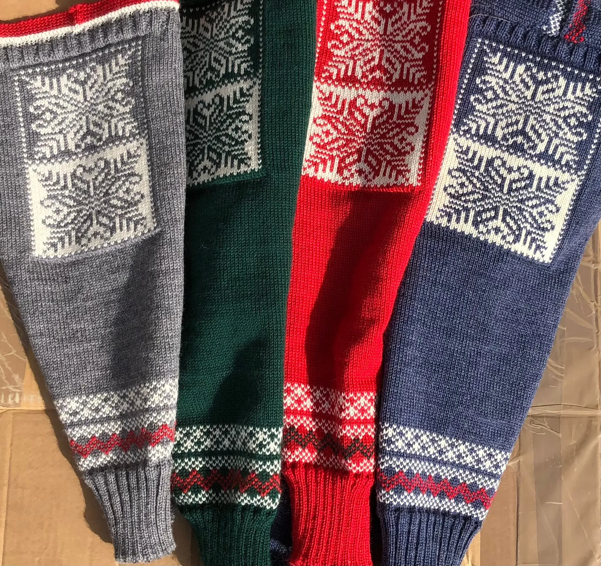 Winter Patterned Guernsey in Caspian Blue