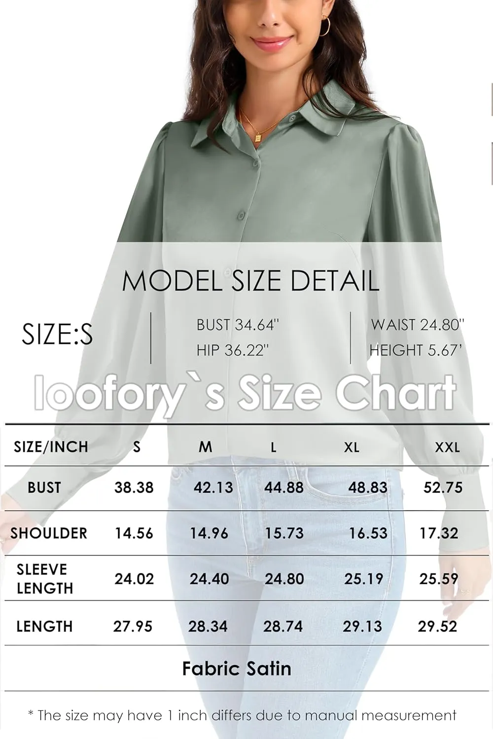 Women Satin Button Down Shirts Lantern Long Sleeve Silk Blouses Office Casual Business Silk Tops