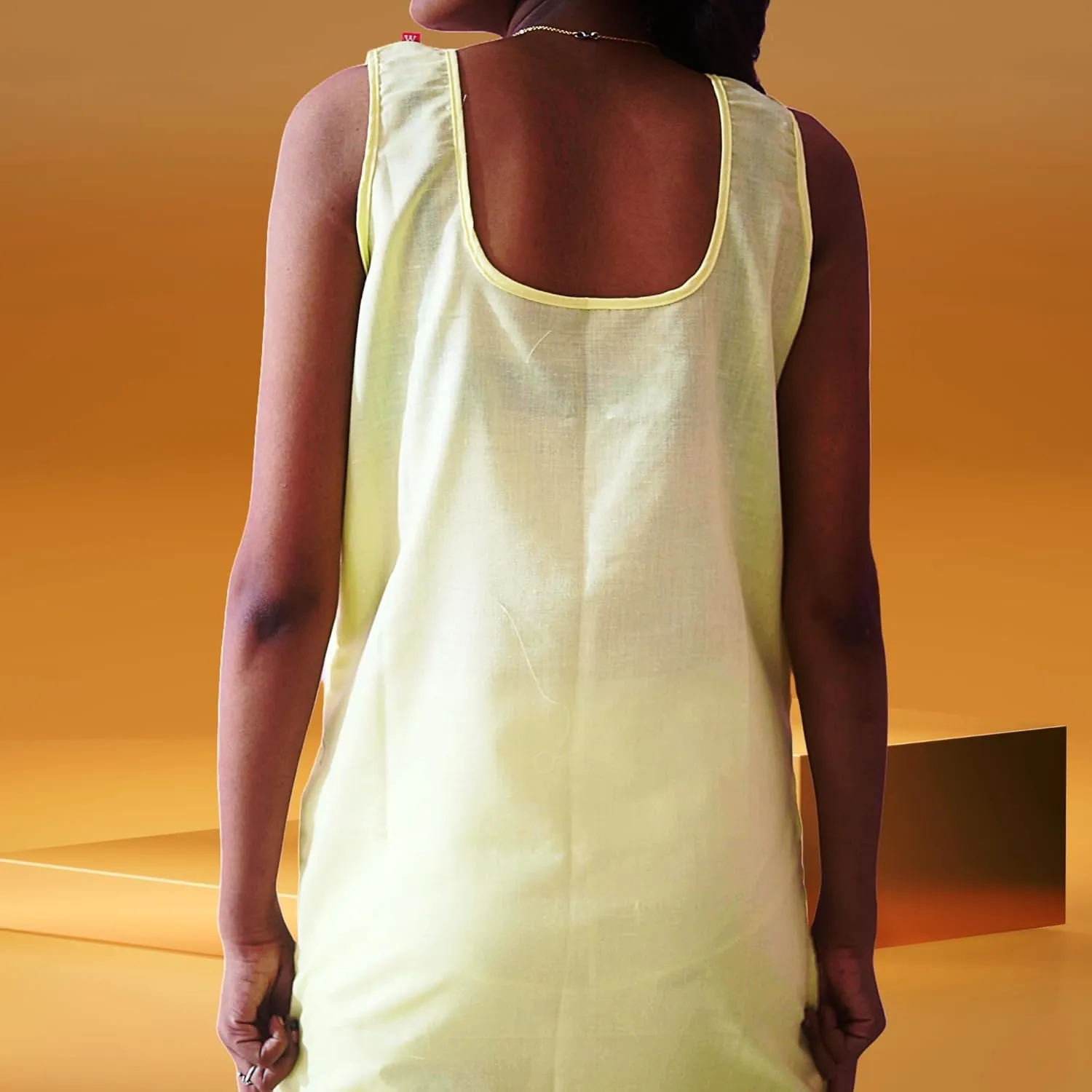 Women's Long Cotton Inner Slip Innerwear, Sleeveless Camisole for Sheer Kurtis