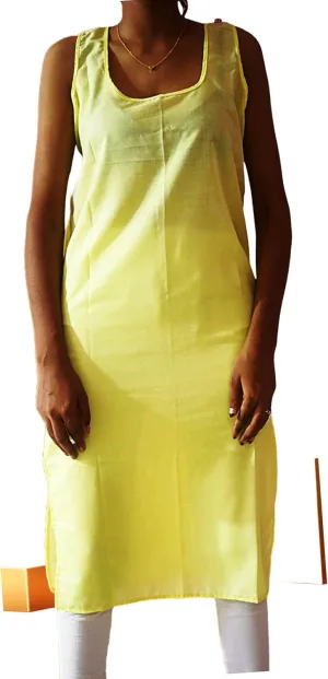 Women's Long Cotton Inner Slip Innerwear, Sleeveless Camisole for Sheer Kurtis